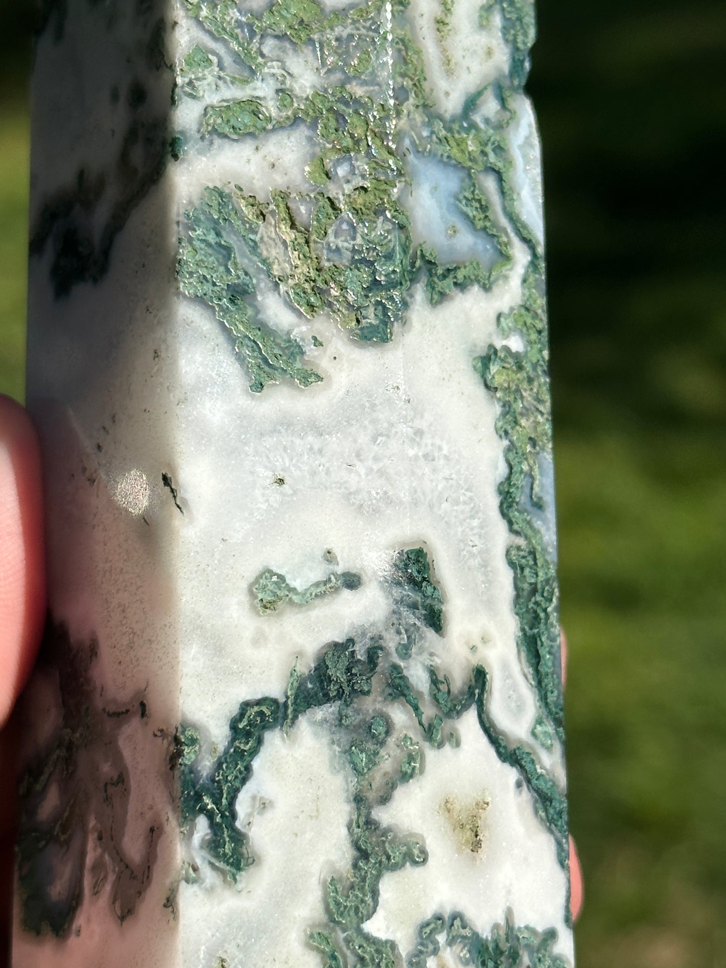 XL Moss Agate Tower Crystal