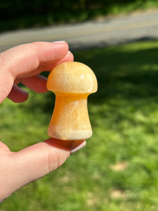 Orange Calcite Mushroom Crystal