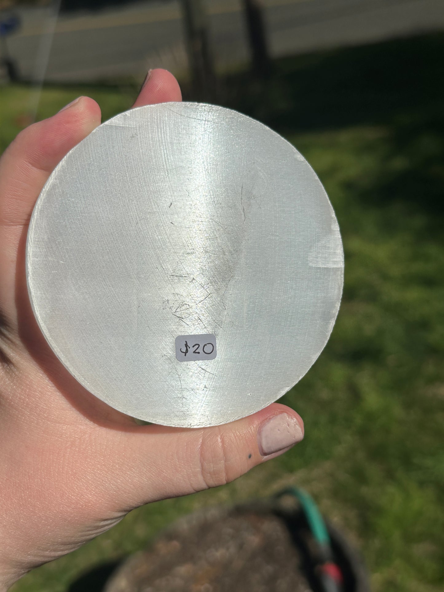 Carved Selenite Cleansing Plate Crystal